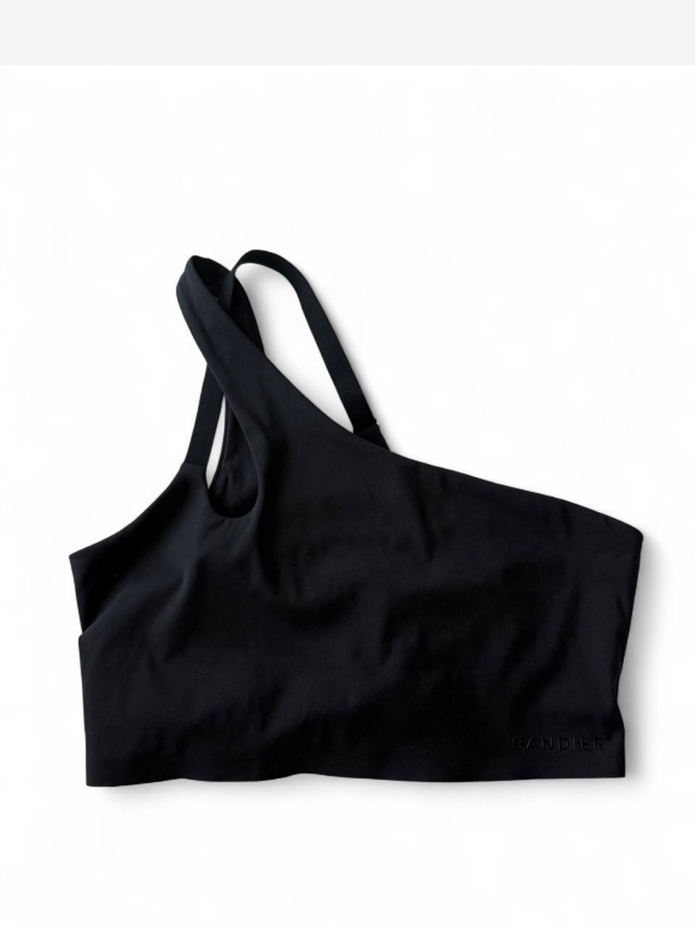 Bandier Black Asymmetric Sports Bra